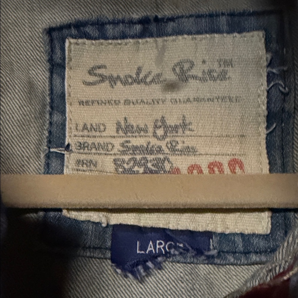 Denim Vest with American Flag Patch - Picture 2 of 3